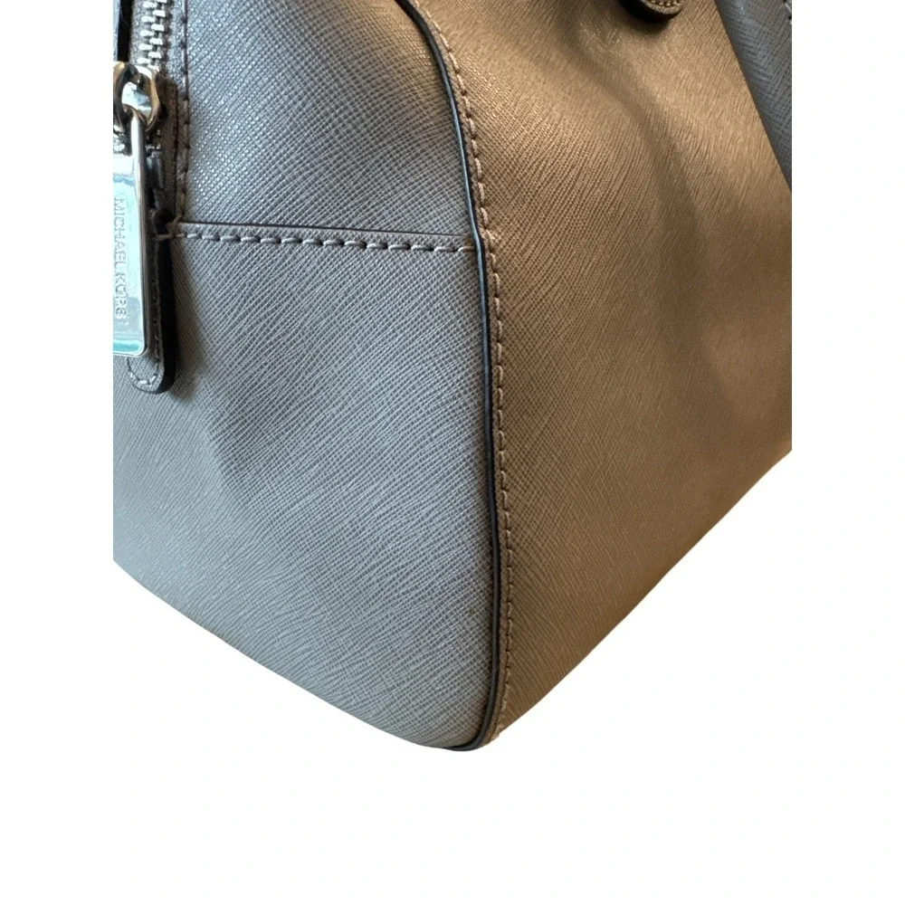 Michael Kors Cindy Dome Saffiano Leather Tan‎ Nude Travel Satchel Bag